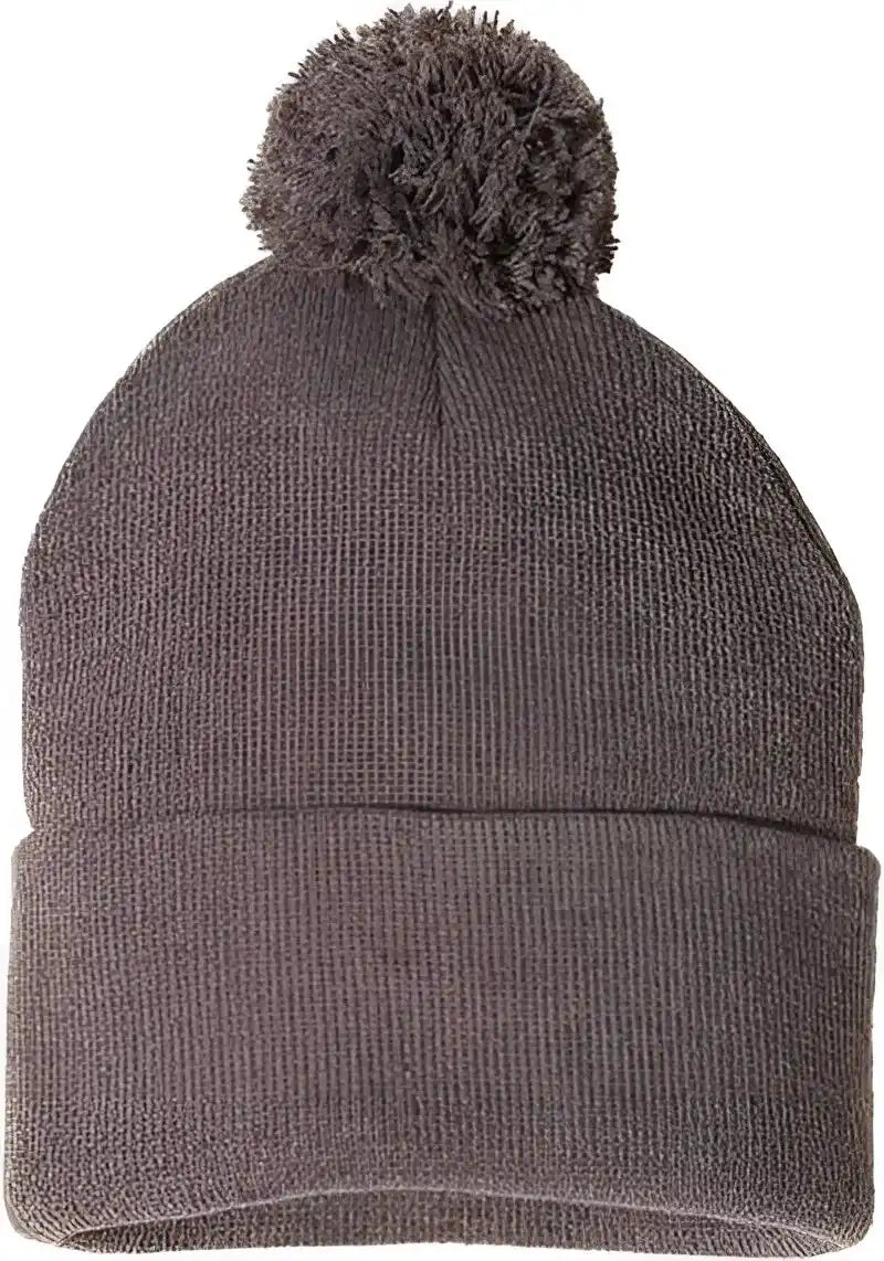 Sportsman Sp15 Pom 12’’ Knit Beanie Heather Brown / one Size Fits Most