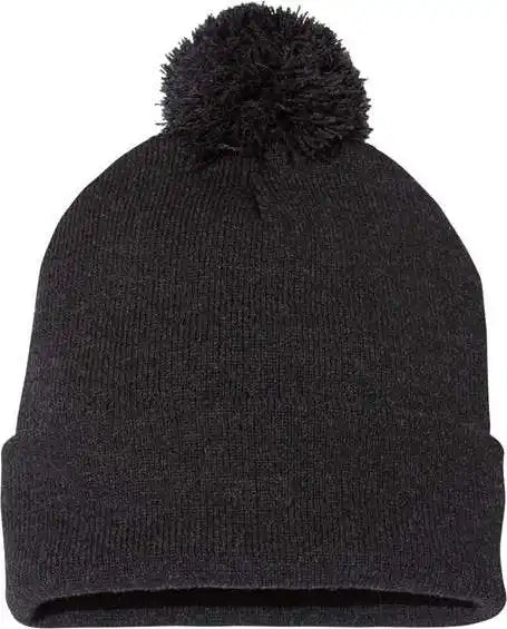 Sportsman Sp15 Pom 12’’ Knit Beanie Heather Charcoal Dark Gray / one Size Fits Most