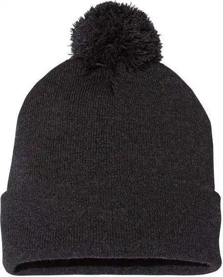 Sportsman Sp15 Pom 12’’ Knit Beanie Heather Charcoal Dark Gray / one Size Fits Most
