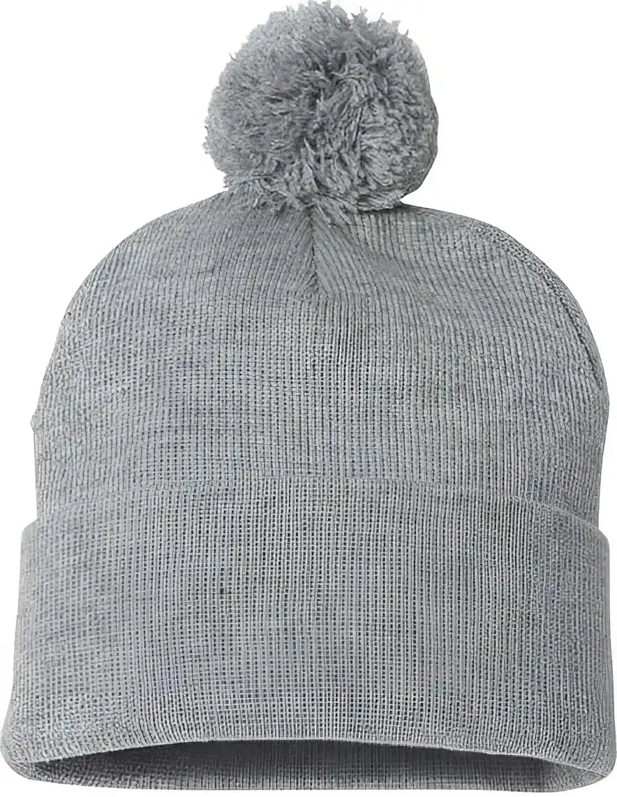Sportsman Sp15 Pom-pom 12’’ Knit Beanie - Heather Grey - Gray / one Size Fits Most