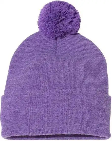 Sportsman Sp15 Pom 12’’ Knit Beanie Heather Purple / one Size Fits Most