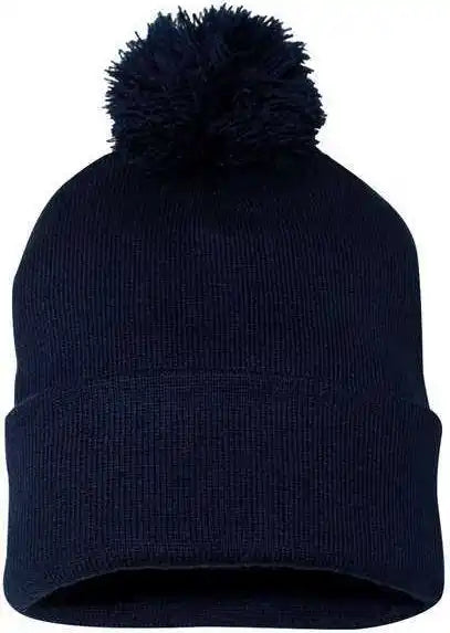 Sportsman Sp15 Pom-pom 12’’ Knit Beanie - Navy - one Size Fits Most