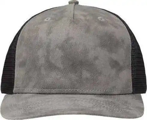 Sportsman Sp1550 Modern Five-panel Trucker Fit Cap - Old Wash Gray Black - one Size Fits Most