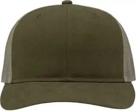 Sportsman Sp1650 Modern Six-panel Trucker Fit Cap - Dark Olive Green Khaki - one Size Fits Most
