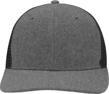 Sportsman Sp1650 Modern Six-panel Trucker Fit Cap - Heather Black - one Size Fits Most