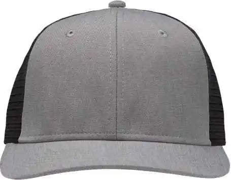 Sportsman Sp1650 Modern Six-panel Trucker Fit Cap - Heather Gray Black - one Size Fits Most
