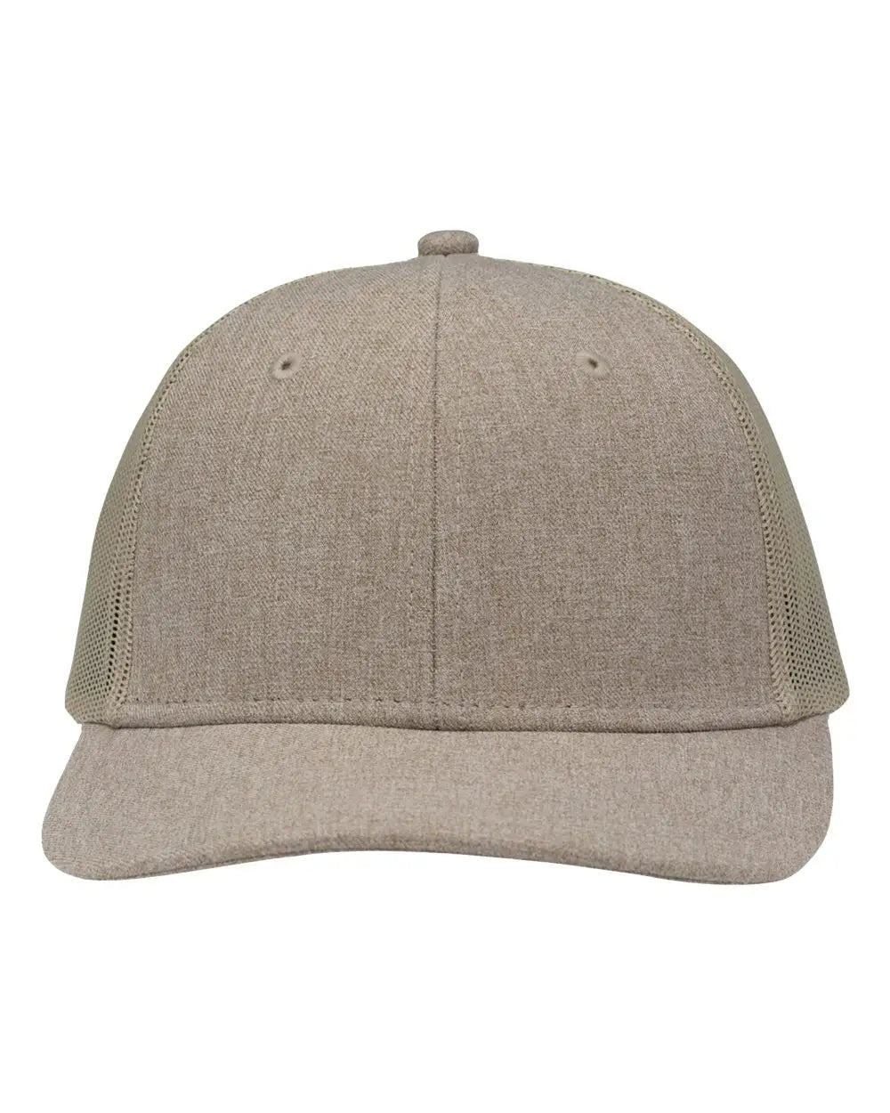 Sportsman Sp1650 Modern Six-panel Trucker Fit Cap - Khaki Heather - one Size Fits Most