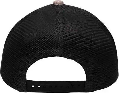 Sportsman Sp1650 Modern Six-panel Trucker Fit Cap - x Hatch Khaki Black - one Size Fits Most