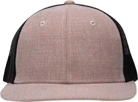 Sportsman Sp1650 Modern Six-panel Trucker Fit Cap - x Hatch Khaki Black - one Size Fits Most