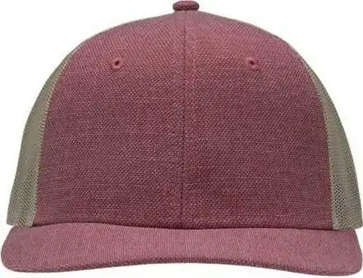 Sportsman Sp1650 Modern Six-panel Trucker Fit Cap - x Hatch Red Khaki - one Size Fits Most