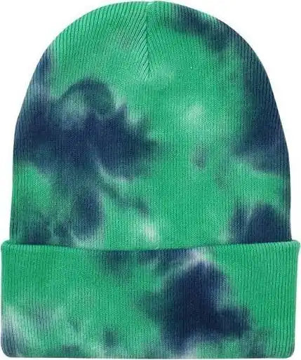 Sportsman Sp412 12’’ Tie Dyed Knit Beanie Ocean Navy / one Size Fits Most