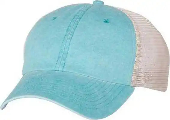 Sportsman Sp510 Pigment-dyed Trucker Cap - Aqua Stone - Gray / 6 5/8’’ - 7 3/8’’