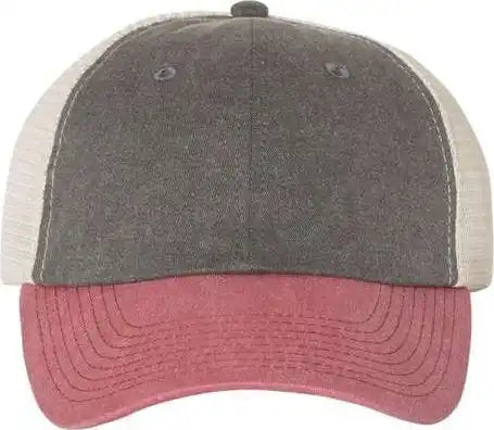 Sportsman Sp510 Pigment-dyed Trucker Cap - Black Cardinal Stone - Gray / 6 5/8’’ - 7 3/8’’