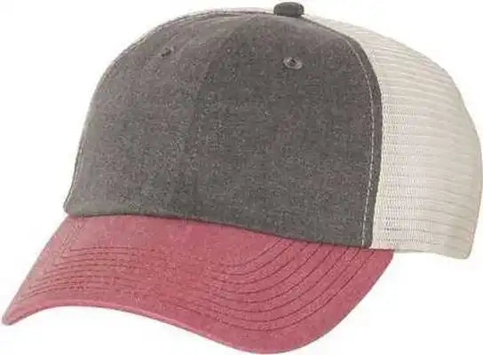 Sportsman Sp510 Pigment-dyed Trucker Cap - Black Cardinal Stone - Gray / 6 5/8’’ - 7 3/8’’