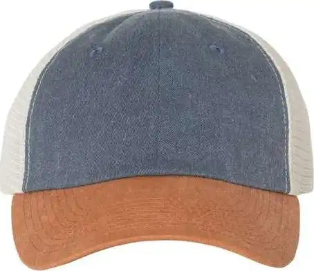Sportsman Sp510 Pigment-dyed Trucker Cap - Navy Texas Stone - Gray / 6 5/8’’ - 7 3/8’’