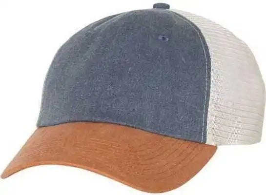 Sportsman Sp510 Pigment-dyed Trucker Cap - Navy Texas Stone - Gray / 6 5/8’’ - 7 3/8’’