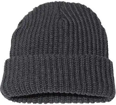 Sportsman Sp90 12’’ Chunky Knit Cuffed Beanie - Charcoal - Dark Gray / one Size Fits Most