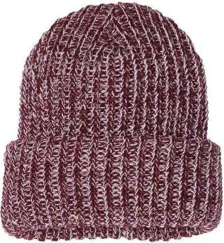Sportsman Sp90 12’’ Chunky Knit Cuffed Beanie - Maroon Natural - Ivory / one Size Fits Most