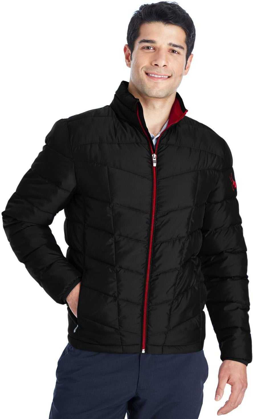Spyder 187333 Men’s Pelmo Insulated Puffer Jacket - Black Red