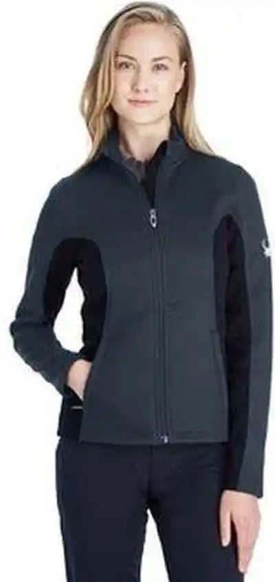 Spyder 187335 Ladies’ Constant Full Zip Sweater Fleece Jacket Frntier Black Wh