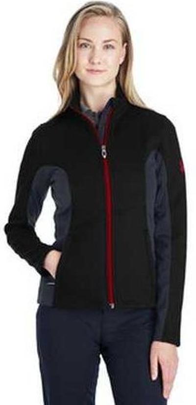 Spyder 187335 Ladies’ Constant Full-zip Sweater Fleece Jacket - Black Plr Red