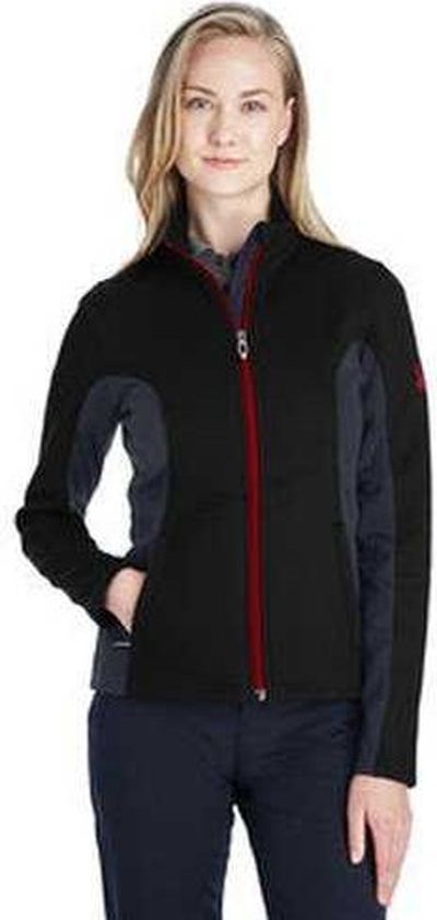 Spyder 187335 Ladies’ Constant Full-zip Sweater Fleece Jacket - Black Plr Red