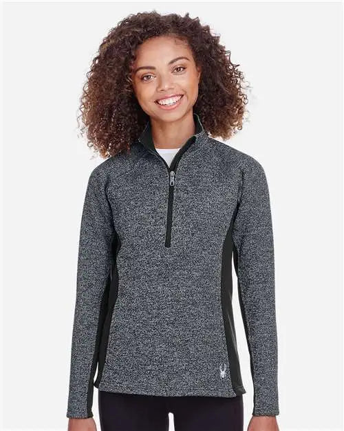 Spyder S16562 Women’s Constant Half-zip Sweater - Black Heather