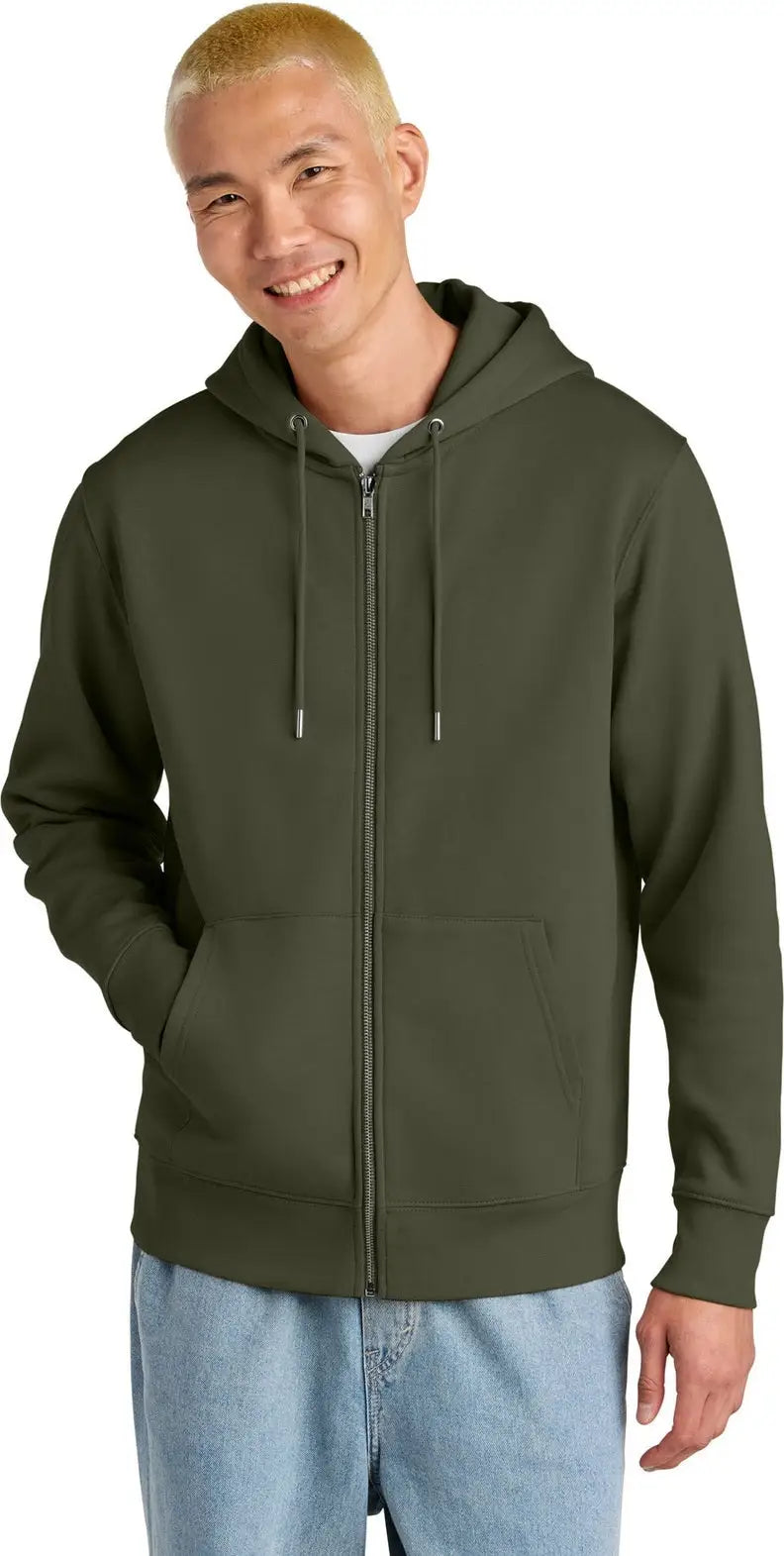 Stanley/stella Sxu005 Unisex Cultivator 2.0 Full-zip Hooded Sweatshirt - Khaki Green - Adult Xs