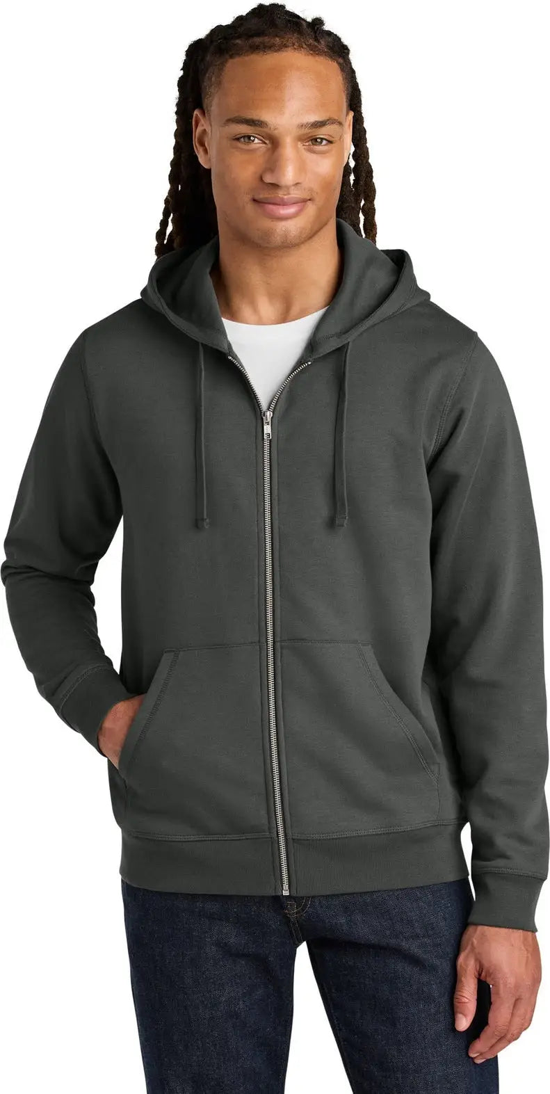 Stanley/stella Sxu011 Unisex Mixer Full-zip Hooded Sweatshirt - Anthracite - Adult Xs