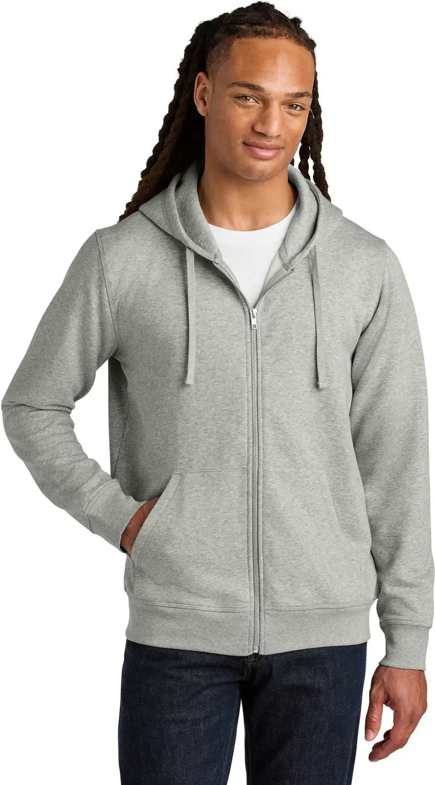 Stanley/stella Sxu011 Unisex Mixer Full-zip Hooded Sweatshirt - Heather Gray - Adult Xs
