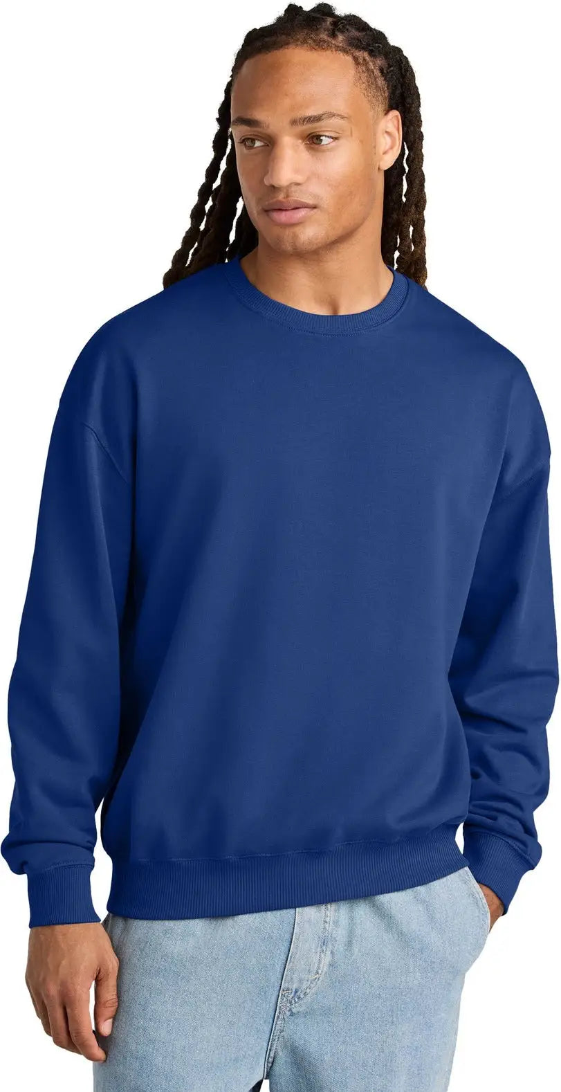Stanley/stella Sxu029 Unisex Ledger Dry Crewneck Sweatshirt - Worker Blue - Adult Xs