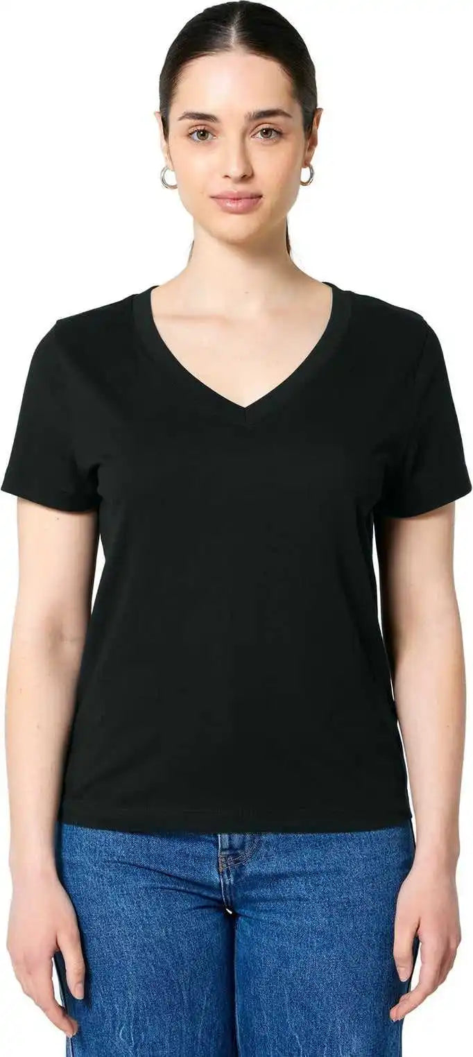 Stanley/stella Sxw032 Women’s Stella Isla v Neck Tee Black