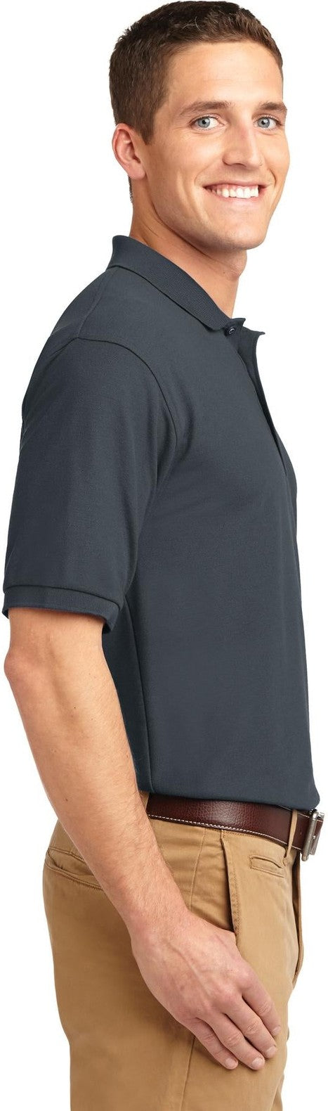 Steel Grey Port Authority Silk Touch Polo K500