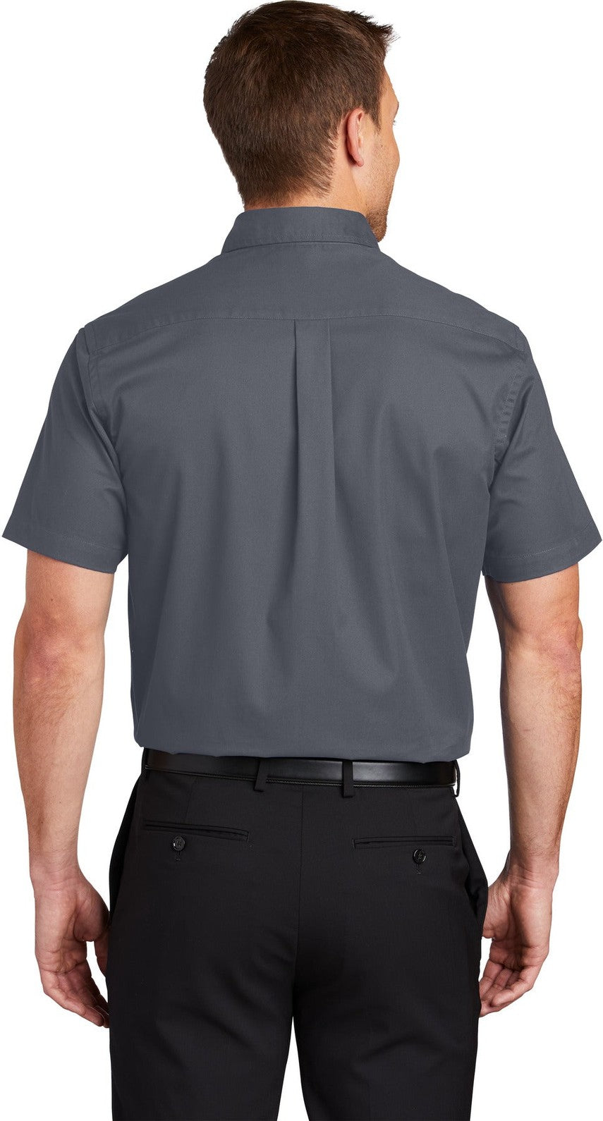 Steel Grey Port Authority Tall Short Sleeve Easy Care Shirt. TLS508