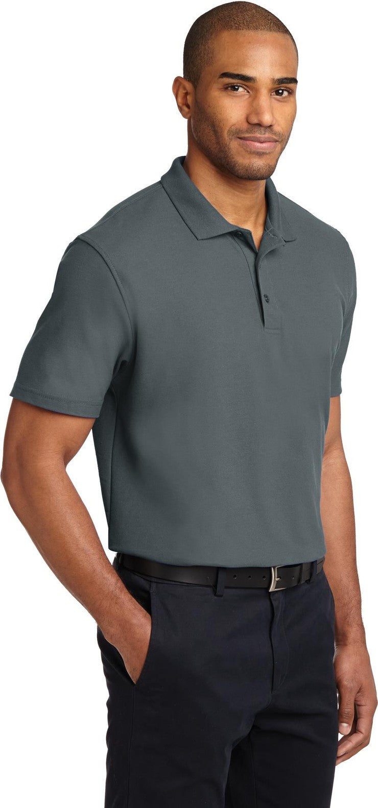 Steel Grey Port Authority Tall Stain-Release Polo. TLK510