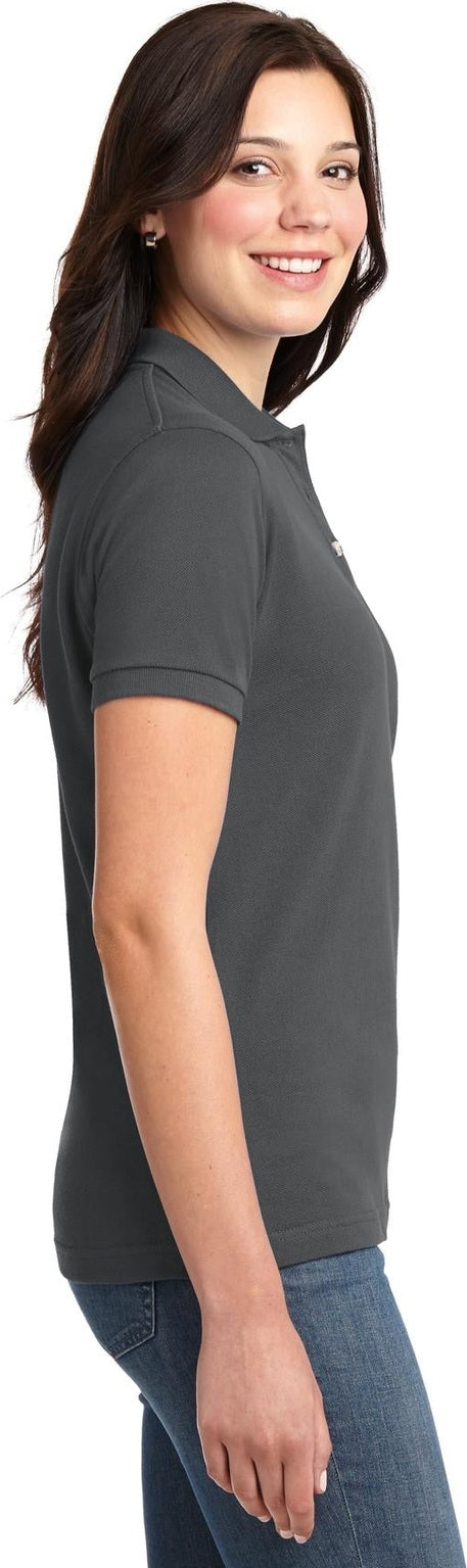 Steel Grey Port Authority Women's Heavyweight Cotton Pique Polo. L420
