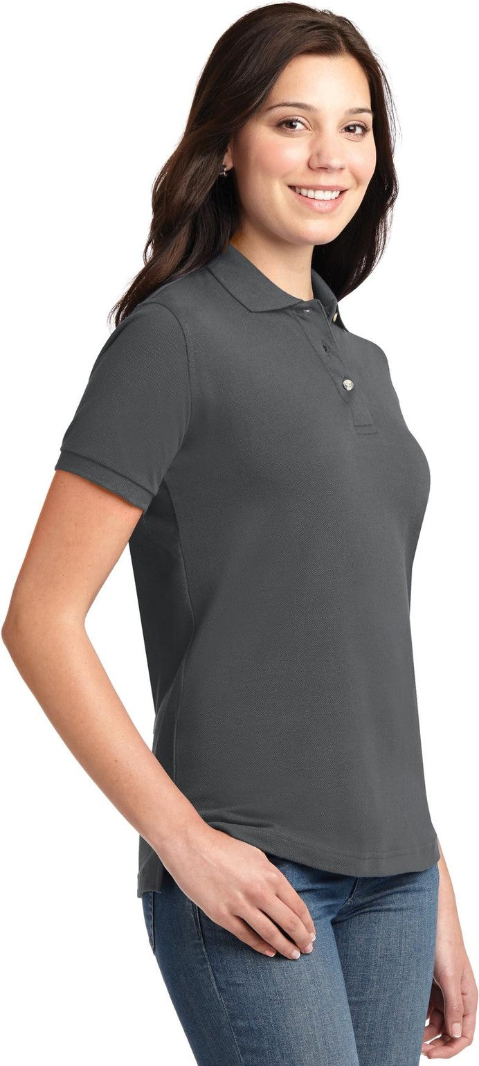Steel Grey Port Authority Women's Heavyweight Cotton Pique Polo. L420