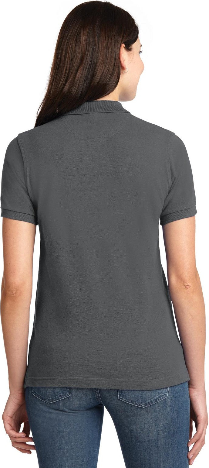 Steel Grey Port Authority Women's Heavyweight Cotton Pique Polo. L420
