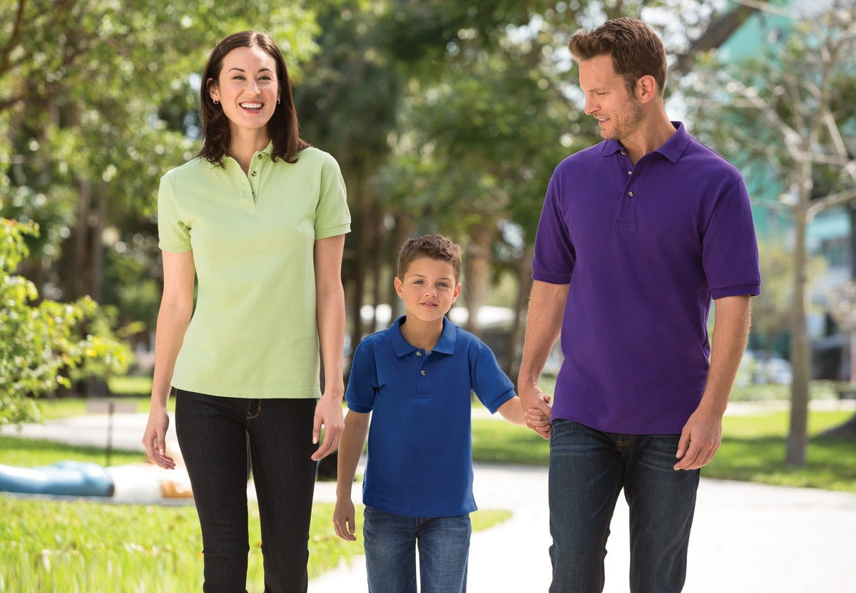 Steel Grey Port Authority Women's Heavyweight Cotton Pique Polo. L420