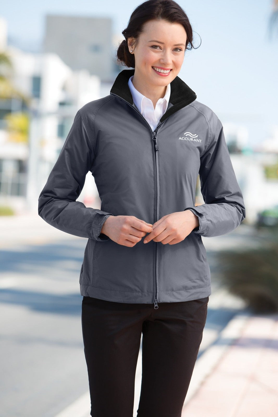 Steel Gy/Tr Bk Port Authority Women's Challenger Jacket. L354