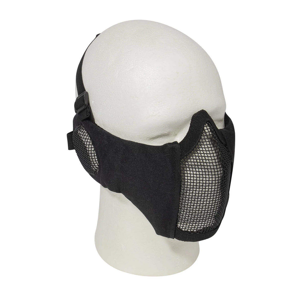 Steel Half Face Mask with Ear Guard - Black