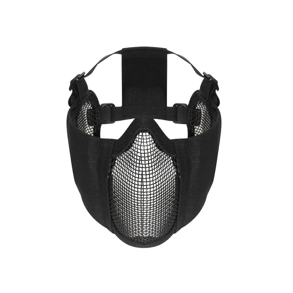 Steel Half Face Mask with Ear Guard - Black