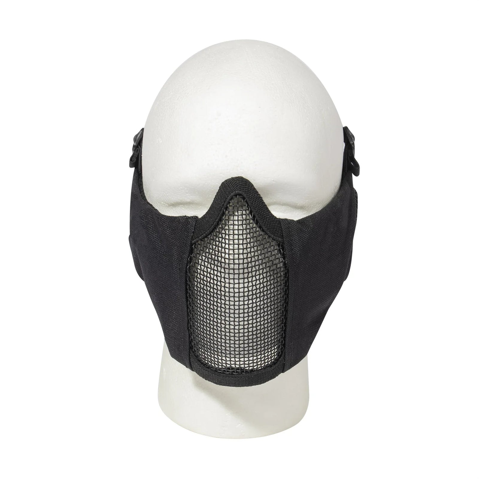 Steel Half Face Mask with Ear Guard - Black