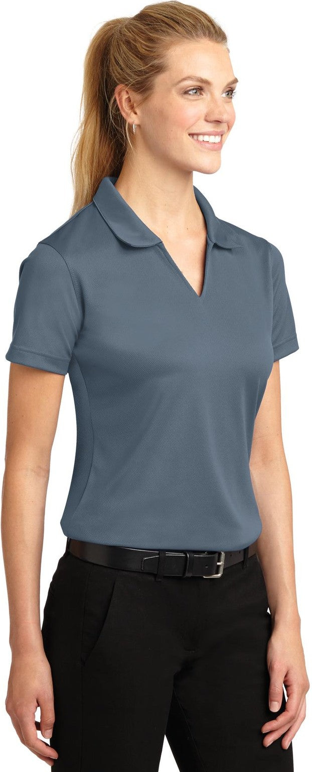 Steel Sport-Tek Women's Dri-Mesh V-Neck Polo. L469