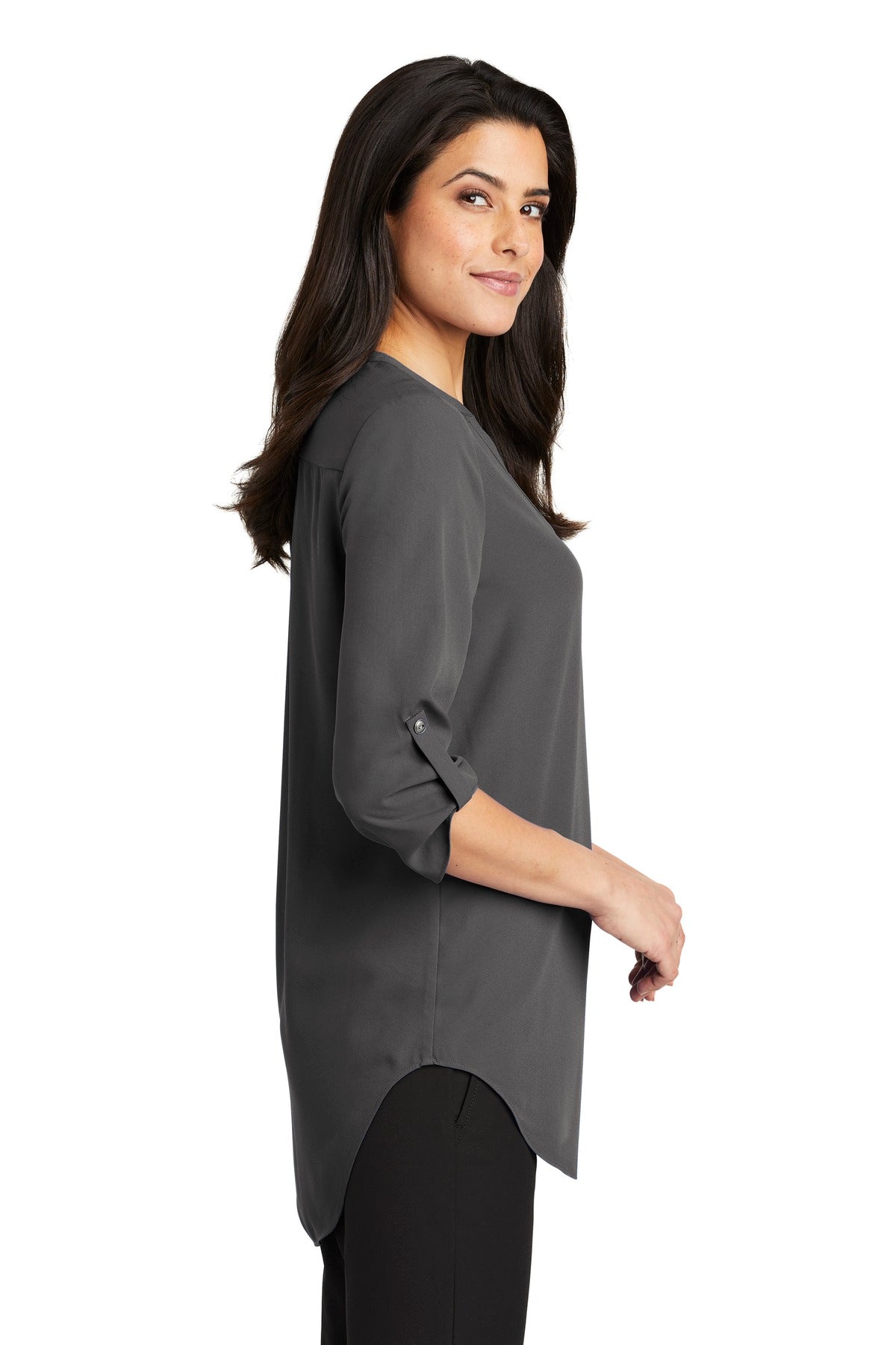 Sterling Grey Port Authority Women's 3/4-Sleeve Tunic Blouse. LW701