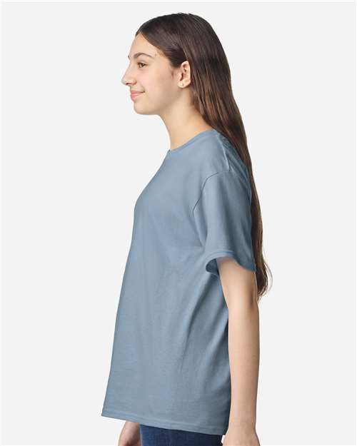 Stone Blue Light Cotton Youth T-Shirt - 3000B
