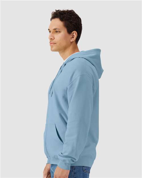 Stone Blue Softstyle® Full-Zip Hooded Sweatshirt - SF600