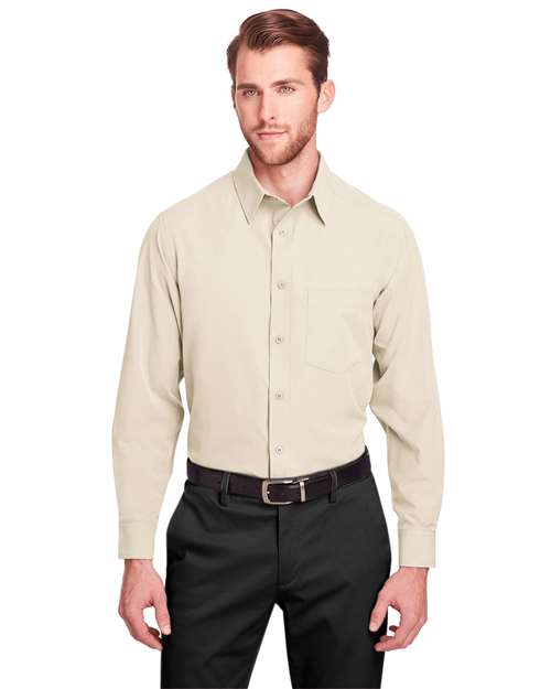Rear View of Stone Men's Bradley Performance Woven Shirt - UC500