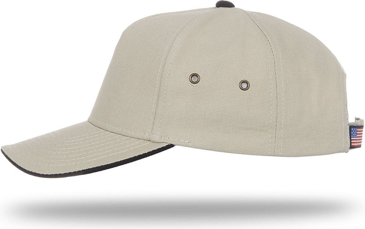 Stone/Black 5 Panel TOUGH Cap, Looptape