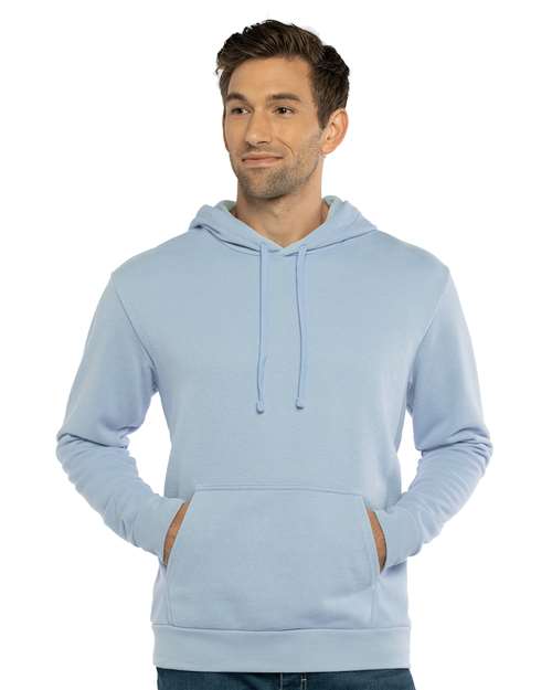 Front View of Stonewash Denim Laguna Sueded Hoodie - 9304